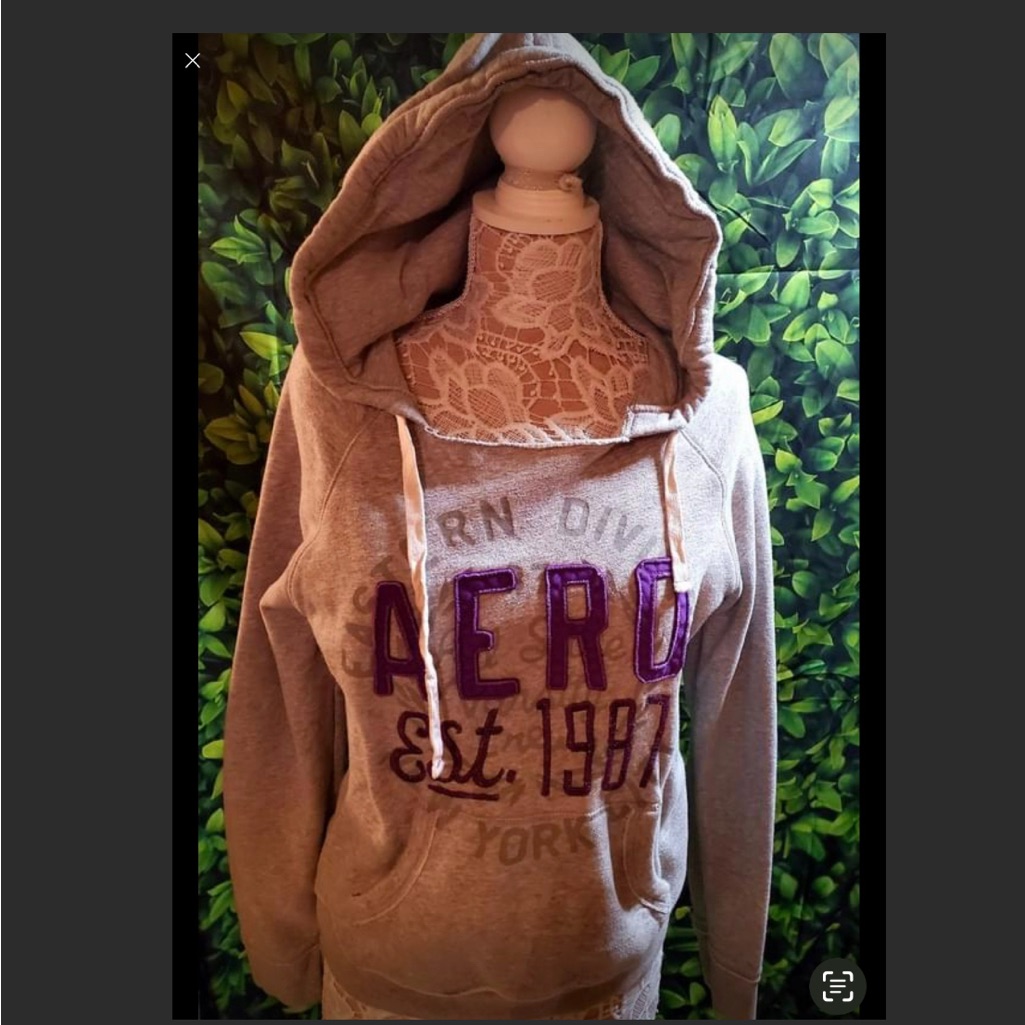 Aeropostale Gray Hoodie With Purple Accents